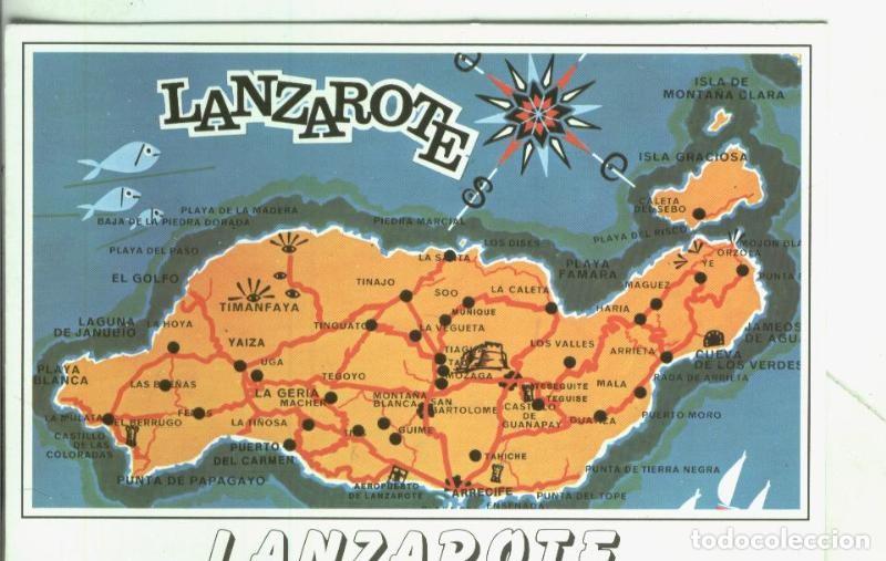 Postales: Postal: Lanzarote: Plano isla - Varios - Foto 1