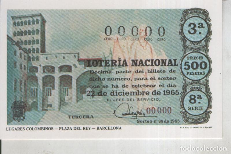Postkarten: Postal 011076: Loteria Nacional: serie Hispanidad: Plaza del Rey en Barcelona - Varios
