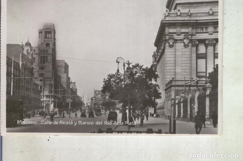 Cartoline: Postal 012986: Madrid, Calle de Alcala y Banco del Rio de la Plata - Varios
