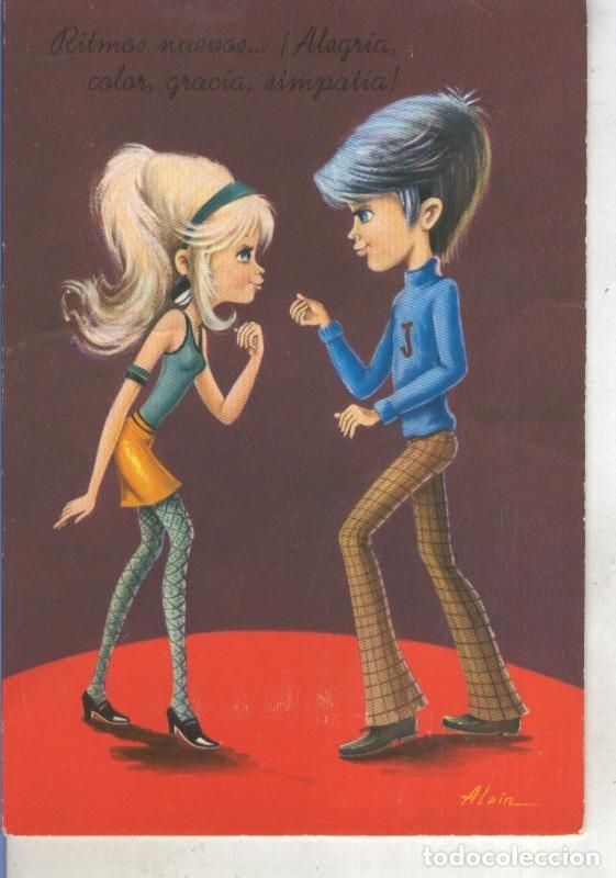 Postales: Postal 015249: Bailando, ilustracion de Alain - Varios