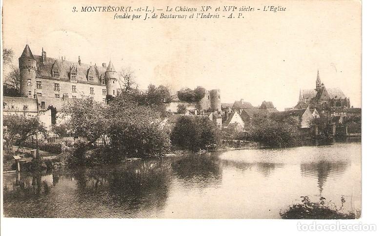Postkarten: Postal 023146 : Montresor, Le Ch&acirc;teau XV - XVI, leglise fondee par J. de Bastarnay et lIndrois - A.P