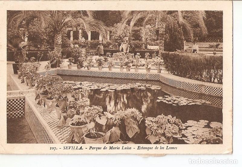 Postales: Postal 027060 : Parque de Maria Luisa - Estanque de los Leones. Sevilla - Varios