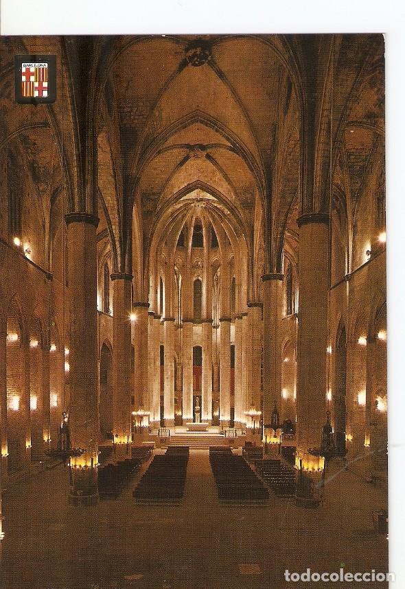 Postais: Postal 027847 : Barcelona, Basilica de Santa Maria del Mar, Interior (siglo XIV) - Varios
