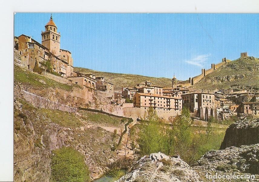 Postales: Postal 028070 : Albarracin (Teruel), Monumento Naciona, Vista parcial murallas y rio Guadalaviar - V