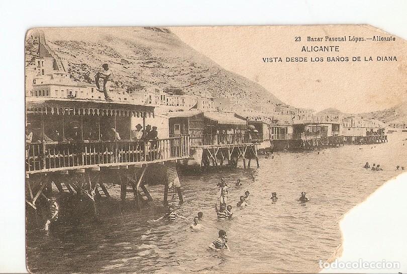 Postais: Postal 028329 : Bazar Pasqueal Lopez - Alicante, Vista desde los Ba&ntilde;os de la Diana - Varios