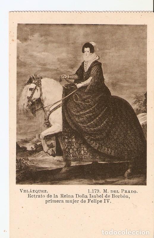 Postcards: Postal 028348 : Velazquez. Retrato de la Reina Do&ntilde;a Isabel de Borbon, primera mujer de Felipe IV, Mu