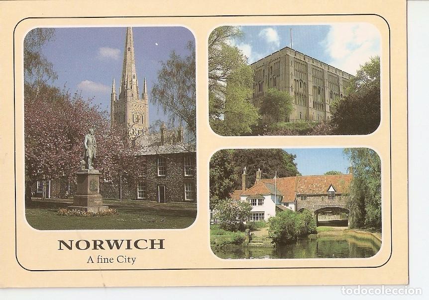 Postales: Postal 028584 : Norwich, a fine City. Cathedral, Castle, Pulls Ferry - Varios