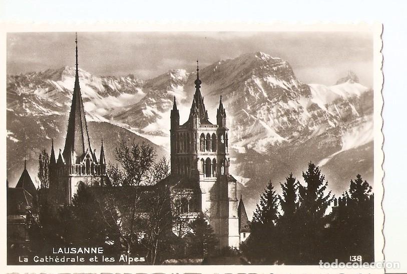 Postkarten: Postal 028749 : Lausanne, La Cathedrale et les Alpes - Varios