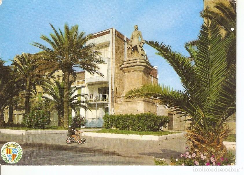 Postales: Postal 025640 : Rambla del Caudillo. Monumento a Roca y Pi. Badalona - Varios
