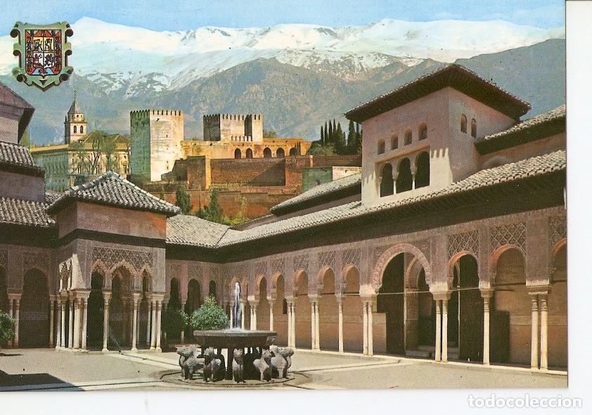 Postkarten: Postal 025706 : Patio de los Leones y Sierra Nevada. Alhambra (Granada) - Varios