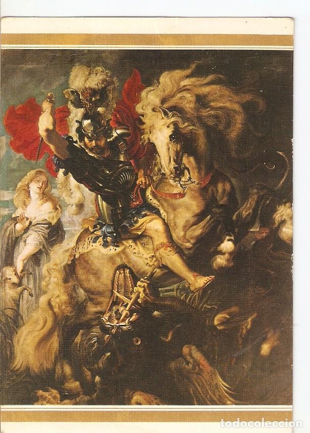 Postales: Postal 026032 : Lucha de San Jorge con el dragon. Rubens. Museo del Prado - Varios