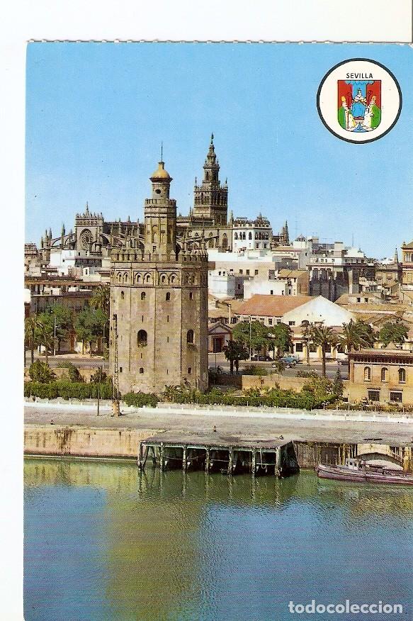 Postkarten: Postal 026105 : Torre del Oro. Al fondo la Giralda. Sevilla. Arte islamico - Varios