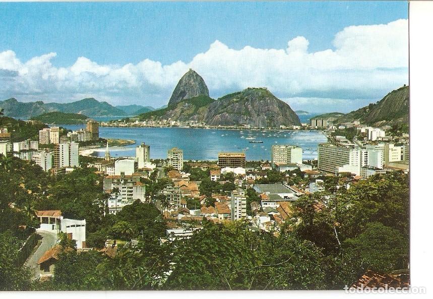 Postkarten: Postal 029475 : Brasil turistico Rio de Janeiro - GB - Brasil vista panoramica de Botafogo e Pao de
