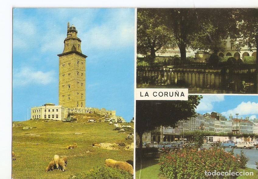 Postkarten: Postal 029669 : La Coru&ntilde;a Torre de Hercules Jardin San Carlos y Avenida de la Marina - Varios