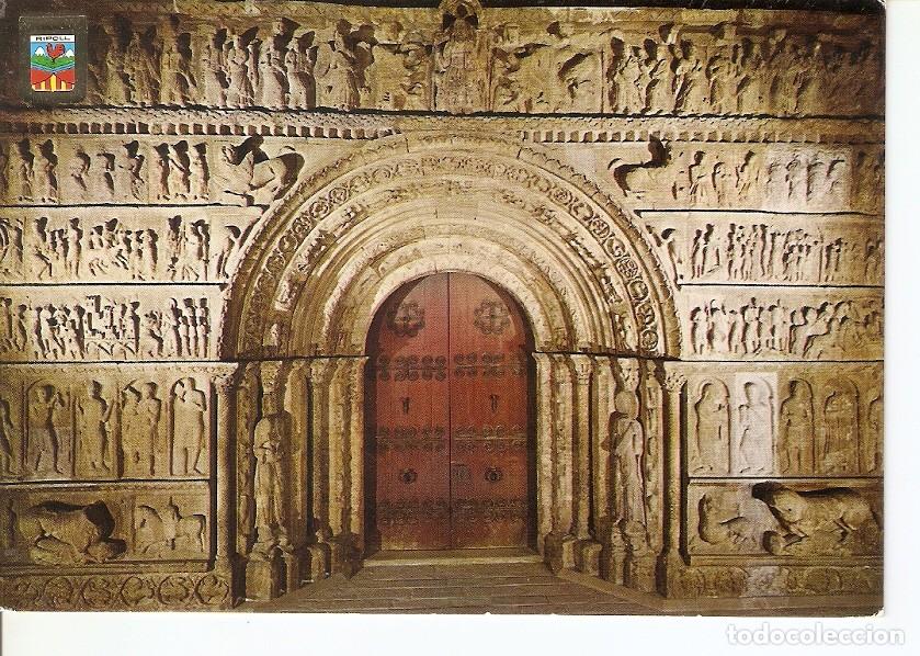 Postais: Postal 029891 : Ripoll Portada del Monasterio de Santa Maria de Ripoll siglo XII Monumento Nacional