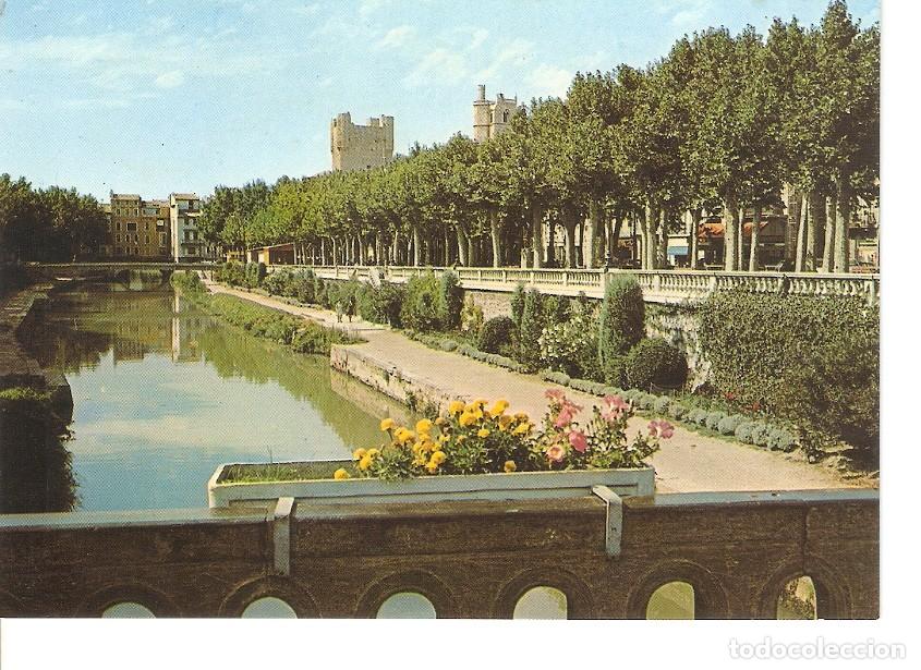 Postais: Postal 030286 : Narbonne (Aude) Le Canal de la Robine Au fond: LHotel de Ville et la Cathedrale - Va