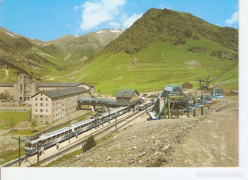 Postales: Postal 031072 : Santuari de Nuria (Girona). Moderno tren de cremallera y telecabinas a la residencia