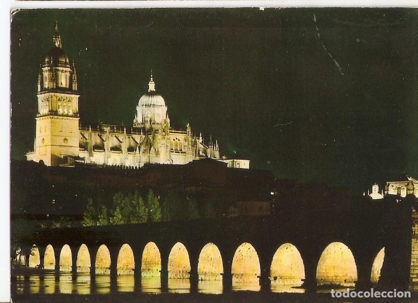 Postkarten: Postal 031151 : Salamanca. Catedral y Puente Romano. Efecto nocturno - Varios