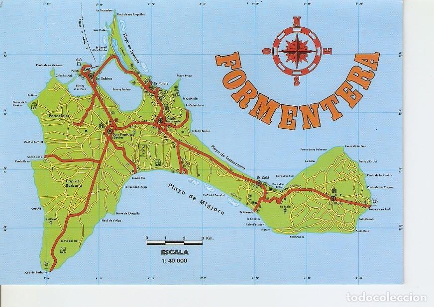 Postcards: Postal 031478 : Mapa de Formentera (Baleares) - Varios