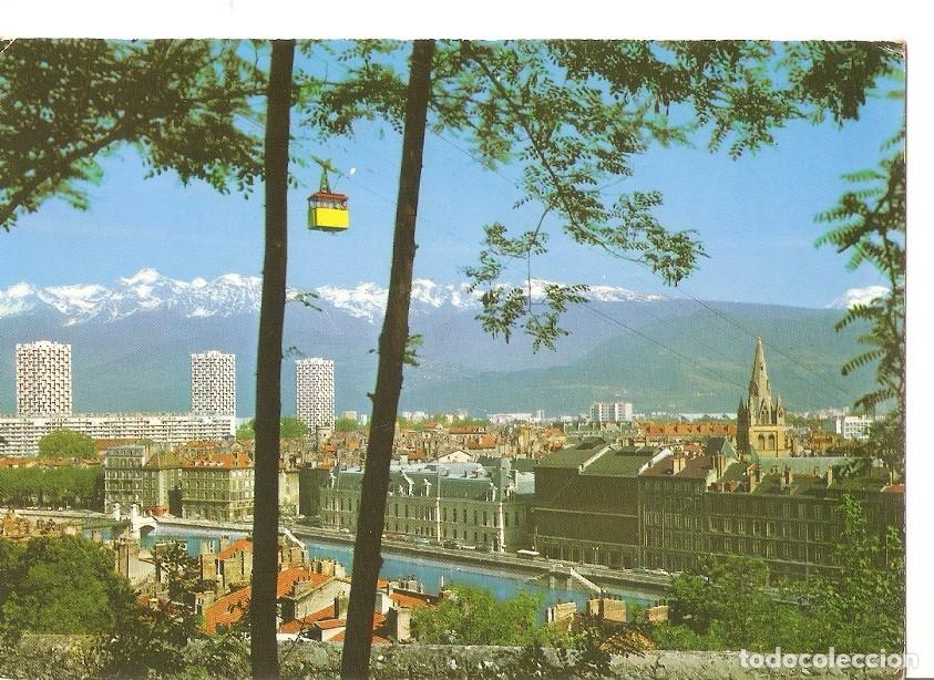 Postales: Postal 034592 : Grenoble. Quais de Isere Telepherique de la Bastille et chaine de Belledonne - Vario