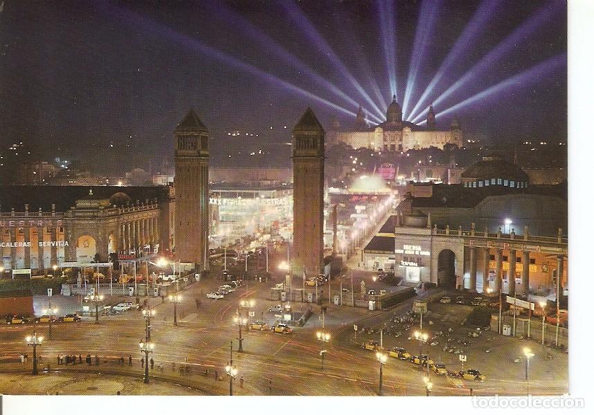 Postkarten: Postal 035148 : Barcelona. Pza. Espa&ntilde;a ocio. Nacional y Fte. Monumental - Varios