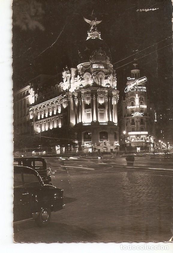 Postales: Postal 036444 : Madrid. Edificio de la Union y el Fenix Espa&ntilde;ol iluminado - Varios - Foto 1