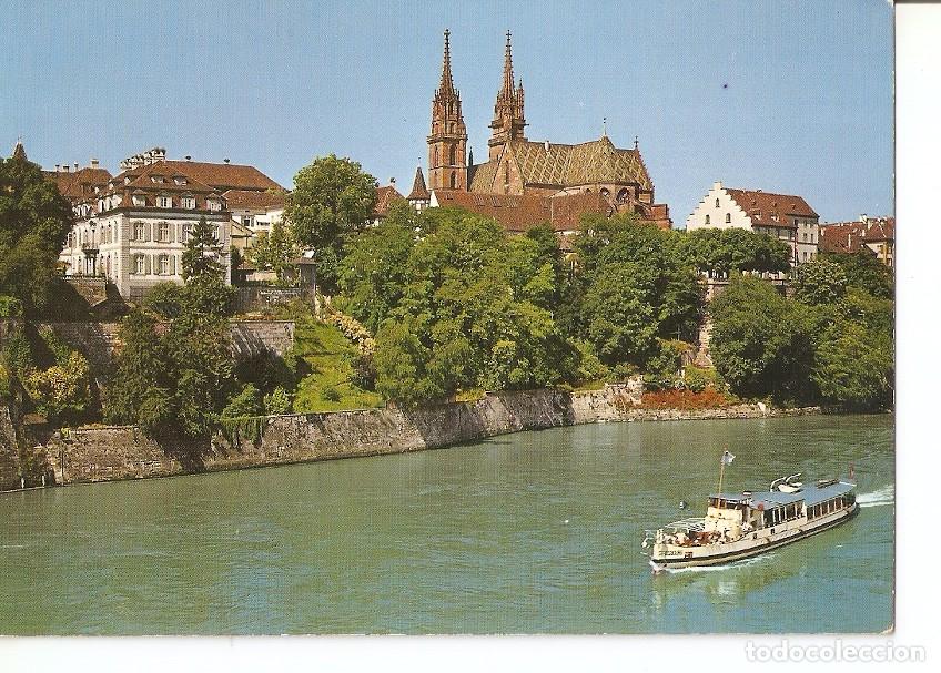 Postkarten: Postal 036778 : Basel: Rheinpartiemit Munster view of the Rhine with the cathedral - Varios