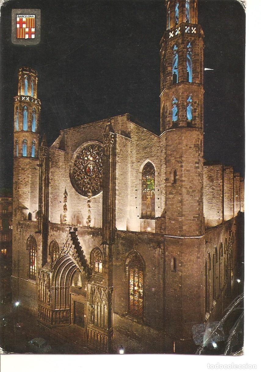 Postkarten: Postal 037980 : Barcelona. Iglesia de Santa Maria del Mar. Nocturna - Varios