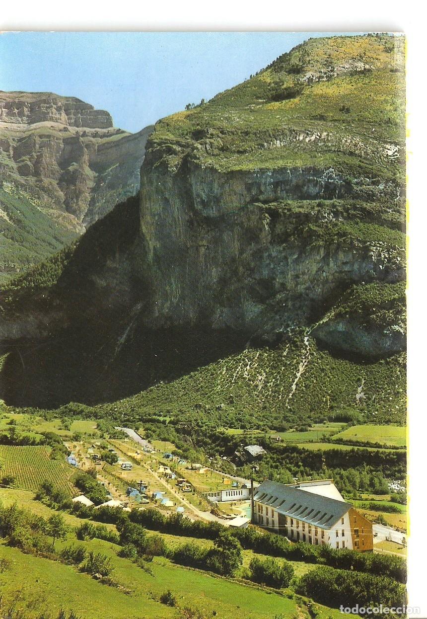 Postcards: Postal 038090 : Torla (Huesca). Vista general del Camping de Ordesa y Hotel - Varios