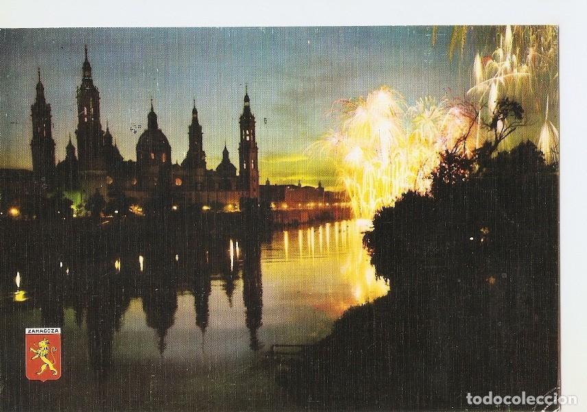 Cartes Postales: Postal 040879 : Zaragoza. Nocturno. Basilica del Pilar y Rio Ebro - Varios