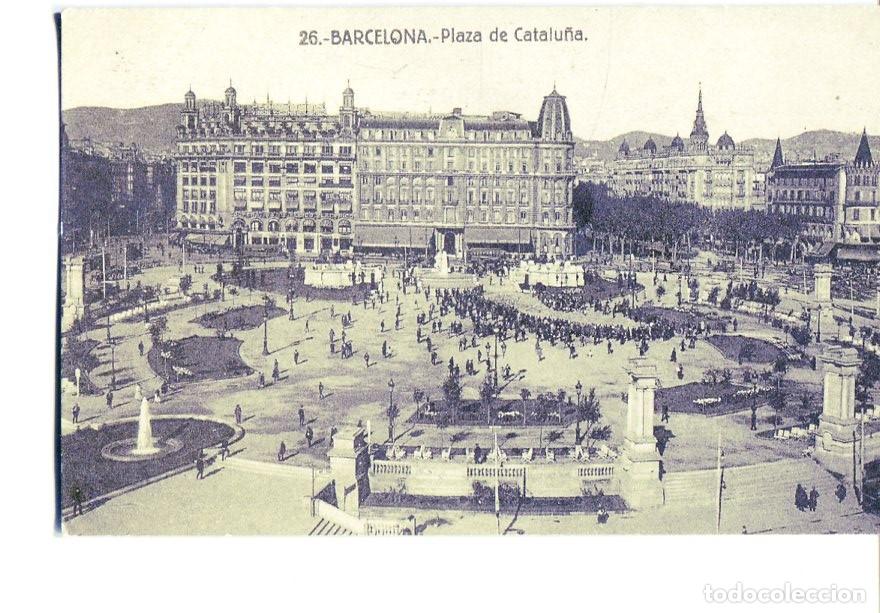 Cartoline: Postal 016487: BARCELONA - Plaza Catalunya Postal publicitaria del restaurante EL RACO - Varios