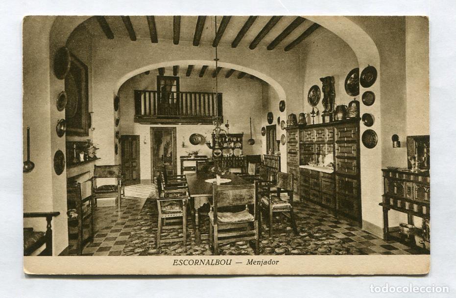 Postkarten: Postal 000478: Menjador en Escornalbou, Huecograbado Mumbru de Barcelona - Varios