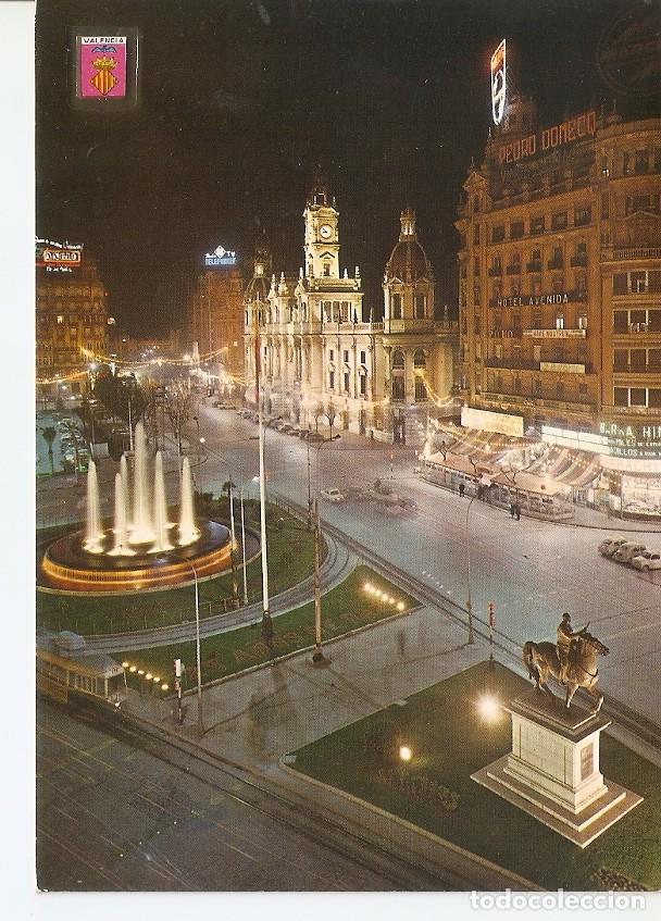 Postais: Postal 045553 : Valencia. Plaza del Caudillo. Nocturna - Varios