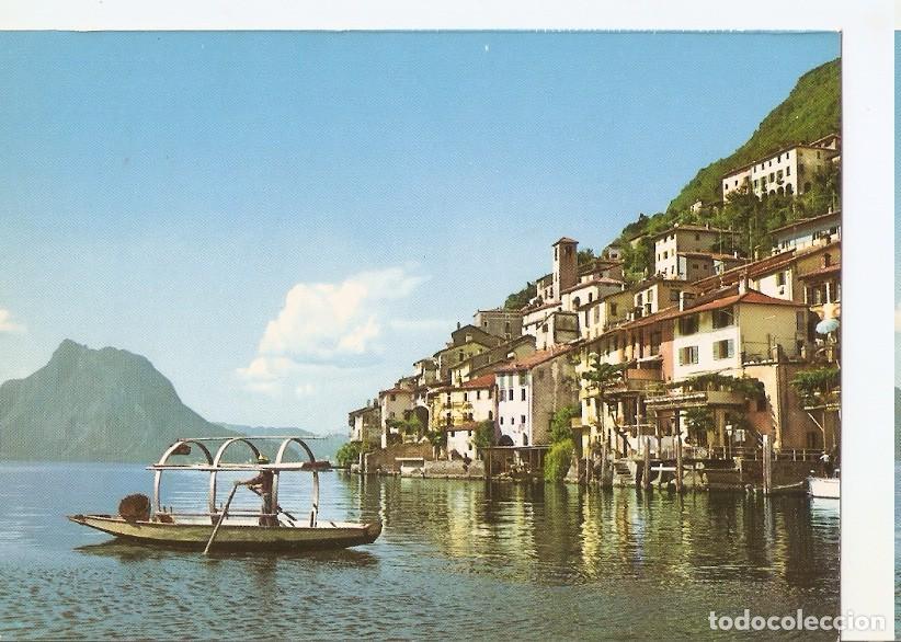 Postcards: Postal 046282 : Lago di Lugano. Gandria lake and S. Salvatore - Varios