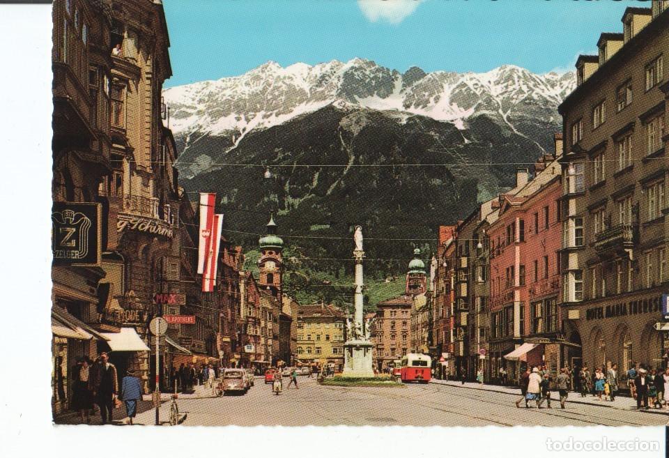 Postales: Postal-Postcard 17419: INNSBRUCK - Alpenstadt Maria Theresienstrasse mit Annasaule - Varios