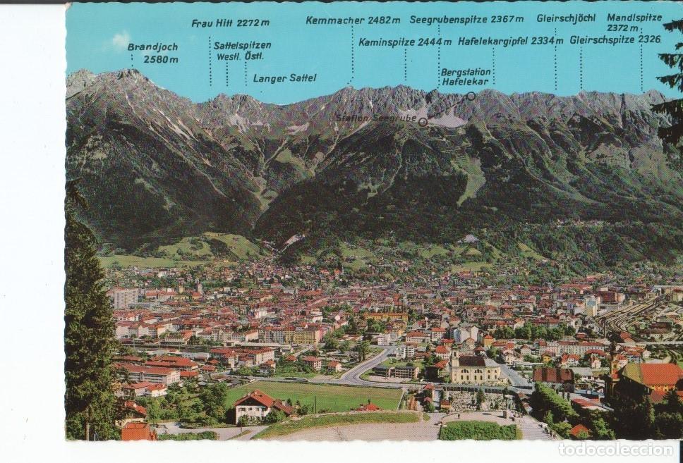 Postais: Postal-Postcard 17421: INNSBRUCK - Mit Nordkette. Impresos datos de interes geografico sobre la foto