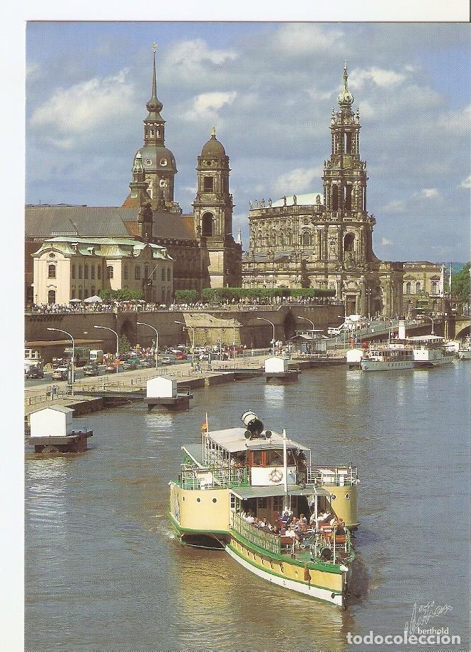 Postais: Postal 046761 : Dresden. Stadtsilhouette mit Kath. Hofkirche und Hausmannsturm - Varios