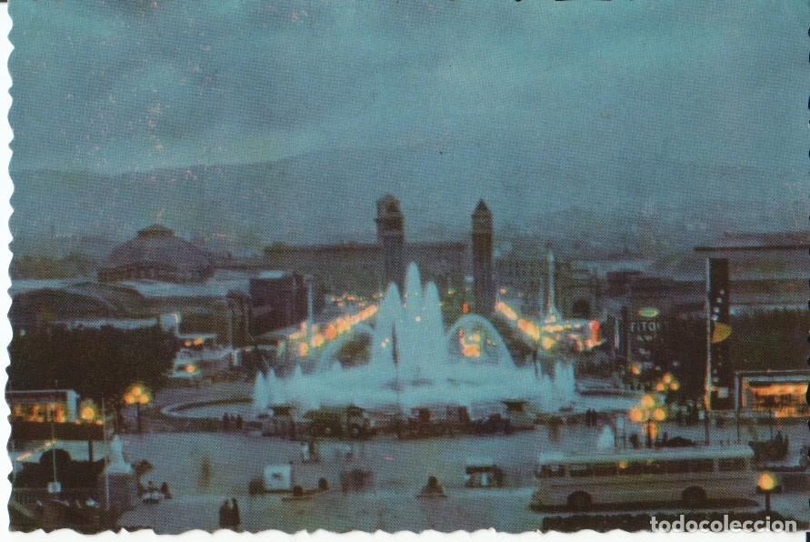 Postales: Postal-Postcard 17394: BARCELONA - Vista Nocturna de Plaza Espa&ntilde;a y Fuentes de Montjuich - Varios