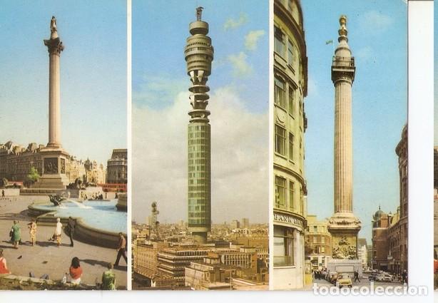 Postkarten: Postal 047078 : London Landmarks. Port Office Tower. Trafalgar Square. The Great Fire Monument - Var