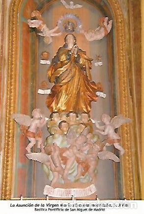 Postcards: POSTAL 54136: La Asuncion de la Virgen Maria (Escuela Madrile&ntilde;a. S. XVIII). Madrid - Varios