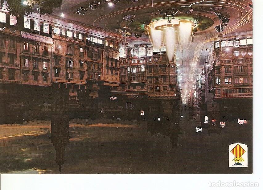 Postais: Postal 028676 : Valencia, Plaza de la Reina y calle de San Vicente, de noche - Varios