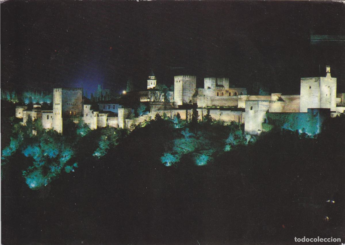 Postcards: Postal 60823: La Alhambra. Vista nocturna (Granada) - Varios