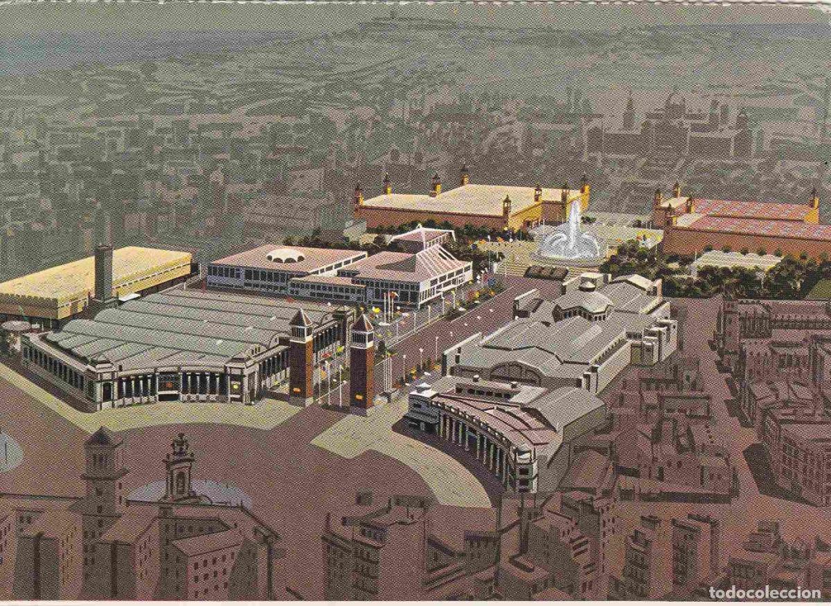 Postkarten: Postal 61078: Dibujo en vista aerea del recinto ferial (Barcelona) - Varios