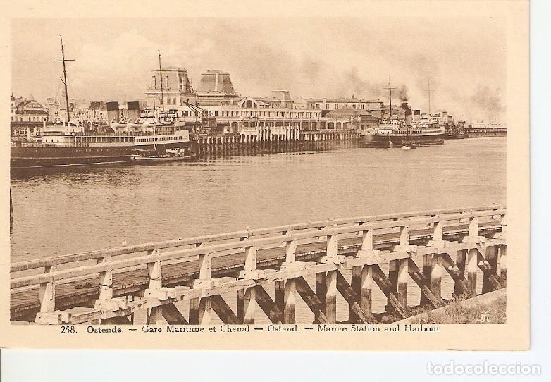 Postkarten: Postal 027028 : Ostende. Gare Maritime et Chenal - Ostend. Marine Station and Harbour - Varios