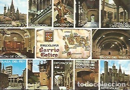 Postales: POSTAL 54870: BARCELONA. Barrio Gotico (esta RECORTADA) - Varios