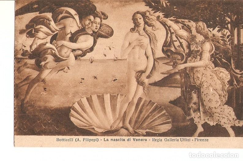 Postais: Postal 023402 : La nascita di Venere Botticelli (A. Filipepi) - Regia Galleria Uffizi - Firenze - Va