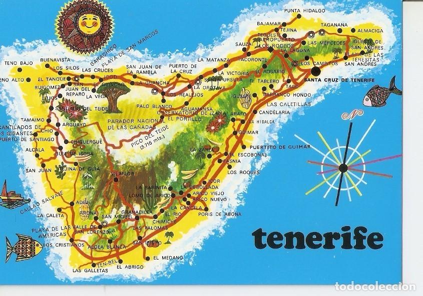 Postkarten: Postal 039353 : Tenerife. Mapa de la Isla - Varios
