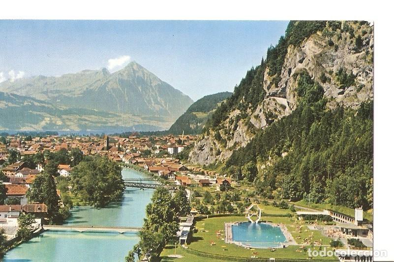 Postkarten: Postal 037185 : Interlaken - Stranbad mit Niesen - Varios