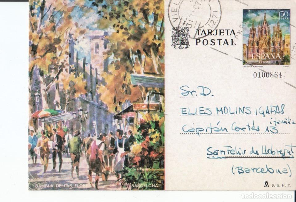 Postkarten: Postal 017052: BARCELONA - Pintura de LAS RAMBLAS. Postal con reves en blanco - Varios
