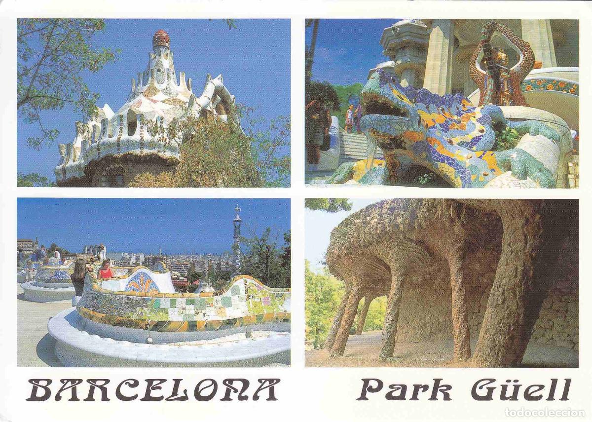 Postais: Postal 61080: Varias vistas. Parque Guell (Barcelona) - Varios